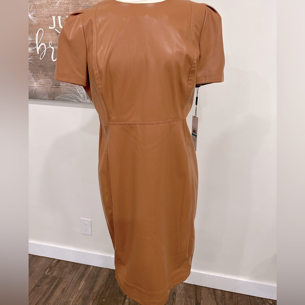 NWT Calvin Klein faux leather dress 16